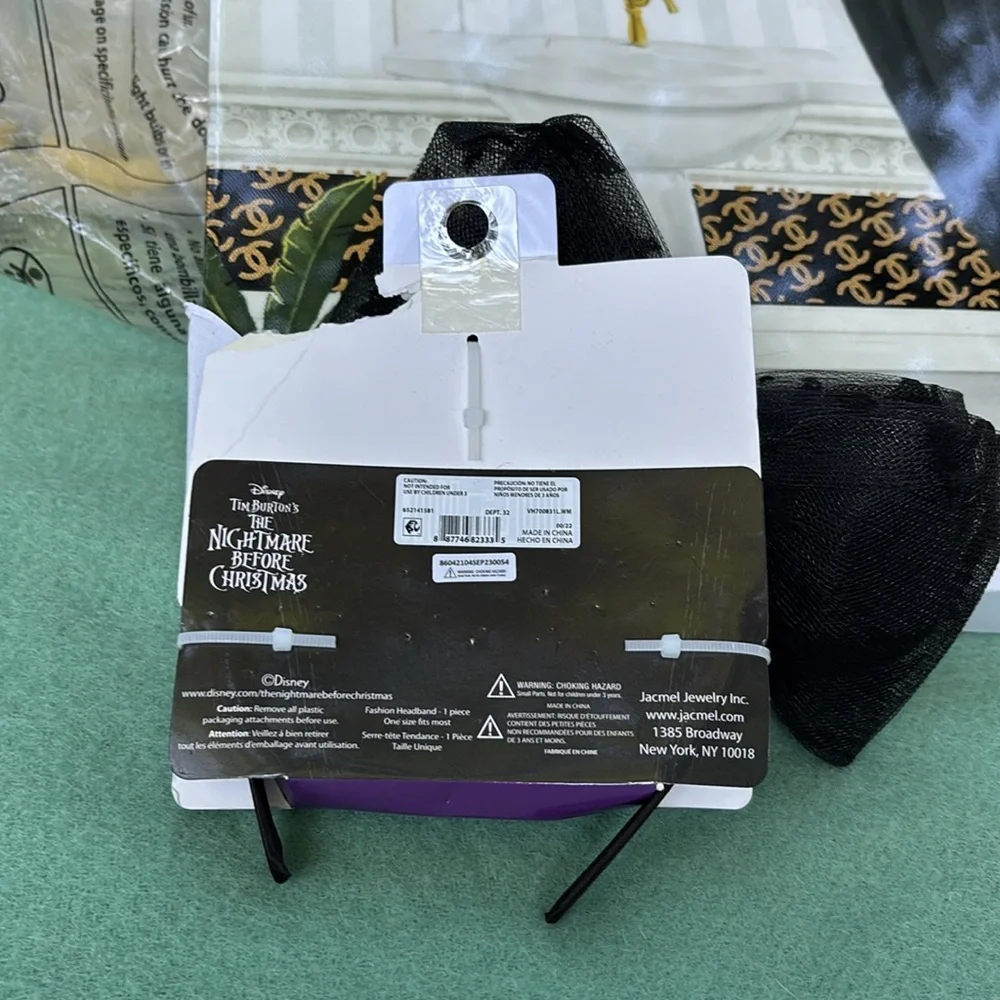 NWT Disney 30th Nightmare Before Christmas Black Headband Big Bow Jack Bats OS